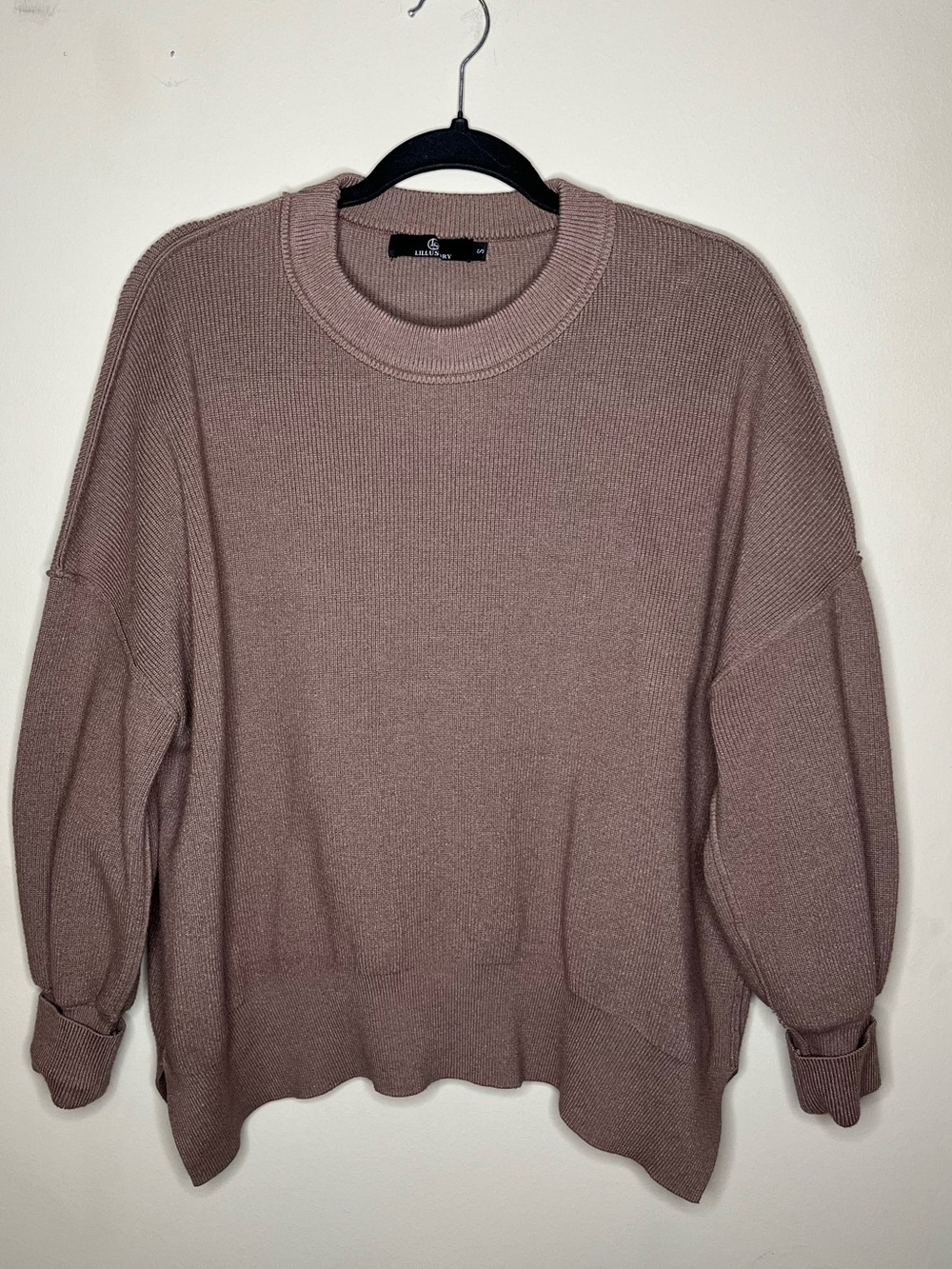 Relaxed Crewneck Sweater in Brown
